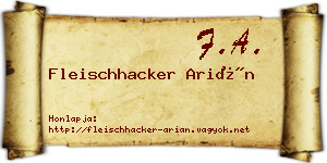 Fleischhacker Arián névjegykártya